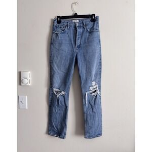 Agolde Riley Jeans Button Fly Straight Leg Size 27 Organic Cotton Festival Boho